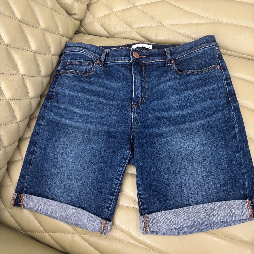 LOFT Dark Blue Denim Shorts - Size 8/29 - gently worn a couple of times-